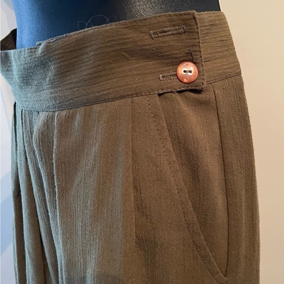 Vintage Spectator Petite Olive Green Wide Leg Culotte Size 10 - Picture 5 of 13